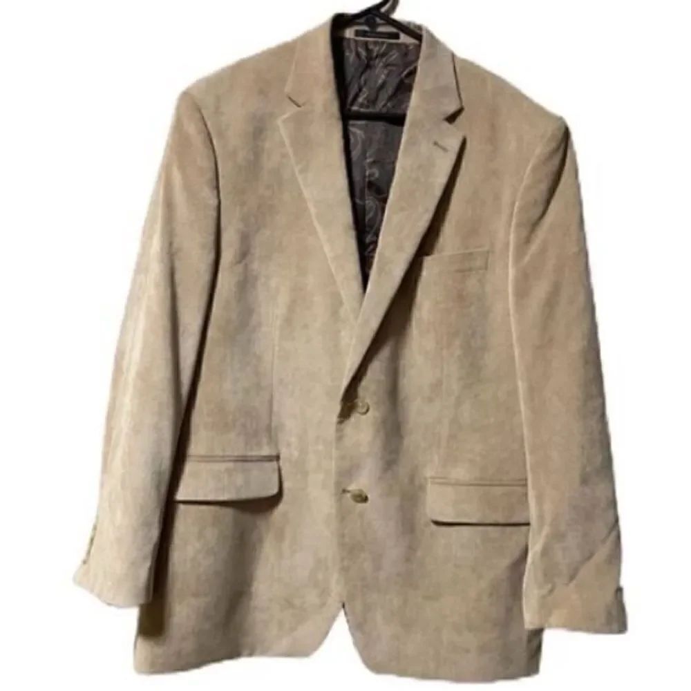 Lauren Ralph Lauren Men’s Size 44L Corduroy Suit Jacket Tan Two Button Lined